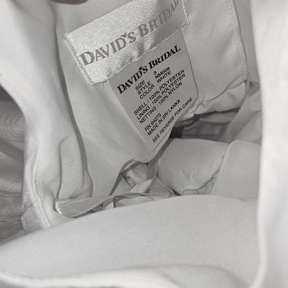 David’s Bridal Lace and Mesh Flower Girl Dress puffy tulle white sz 3 - Picture 3 of 6